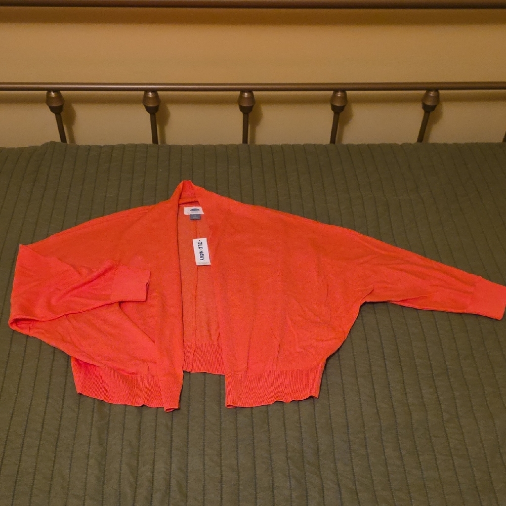 Old Navy Cropped Coral Cardigan